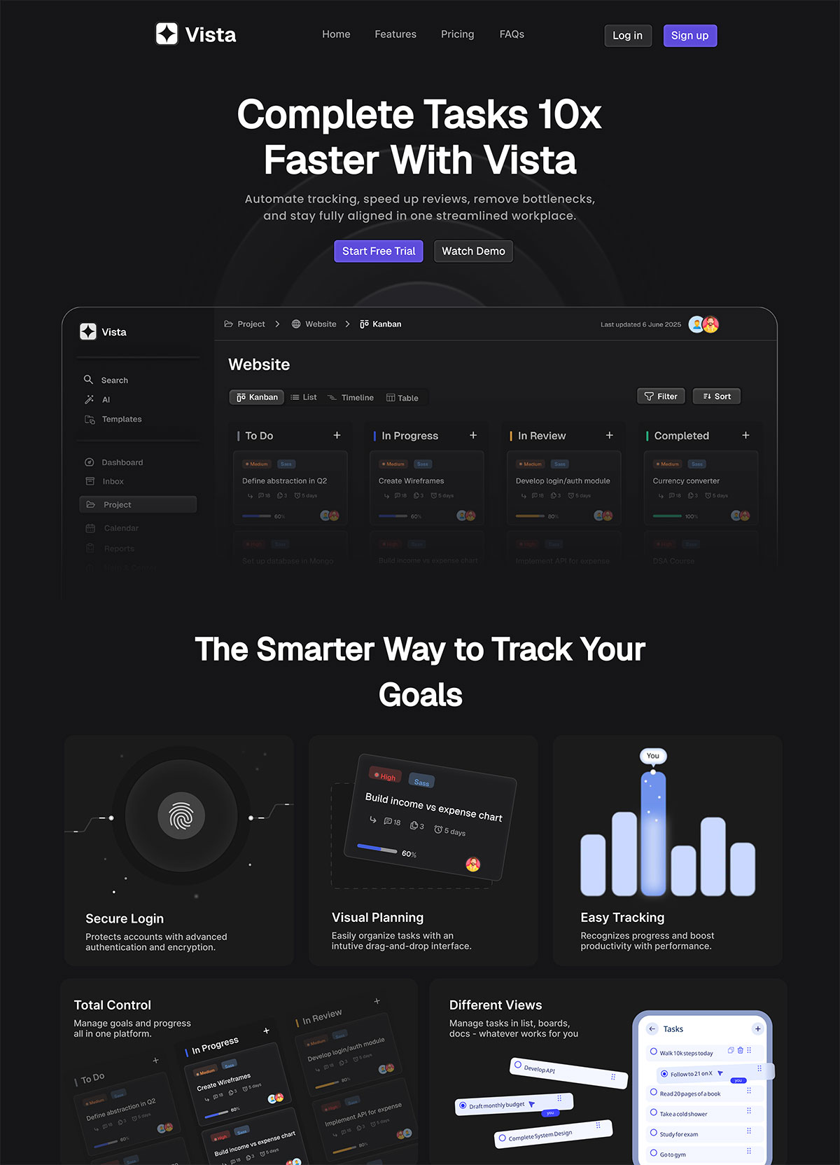 Prior work: productivity SaaS home screen